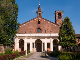 Fototapeta na wymiar Chiaravalle Abbey, in Milan - Italy