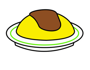 オムライス(デミグラス、線)