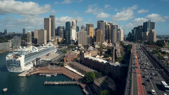 Time lapse of traffic in Sydney, Harbour bridge - Sydney downtown