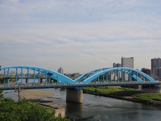 "Marukobashi" bridge Tama river Kanagawa-Tokyo,Japan
