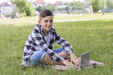 Cheerful child enjoying weekend outdoors