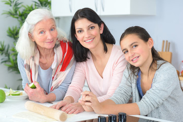 three generations of women grandmother mother and daughter