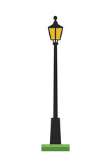 Cute cartoon vector illustration of a streetlight