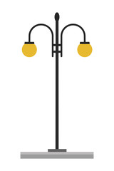 Cute cartoon vector illustration of a streetlight