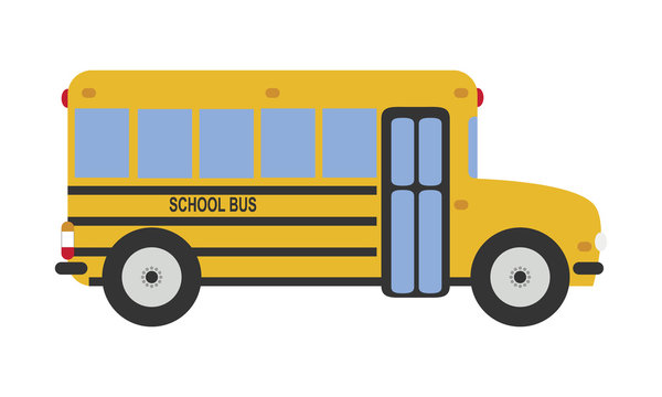 Cute cartoon vector illustration of a school bus