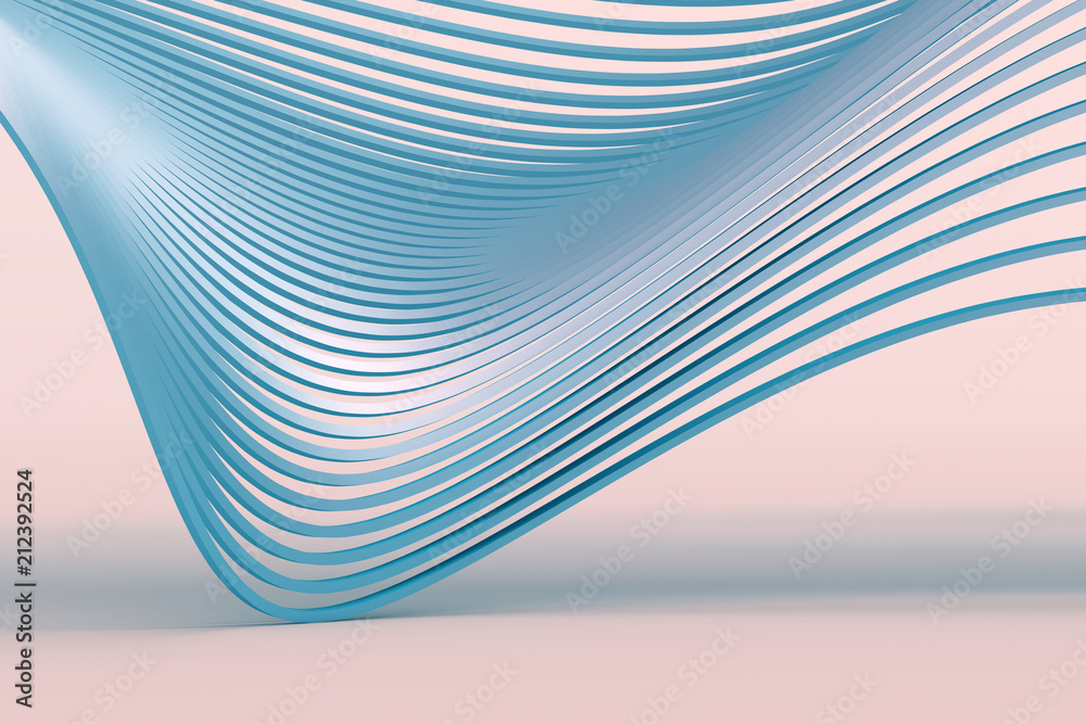 Poster abstract 3d rendering of smooth surface with lines. striped modern background design for poster, cov
