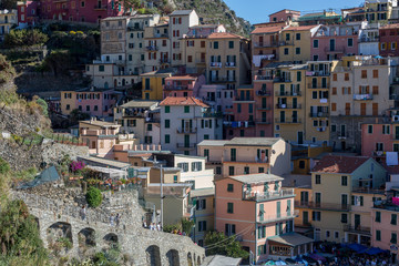 Detail cityscape of a coastal town in Italy