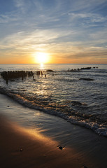 a magical sunset on the Baltic coast of the Kaliningrad region