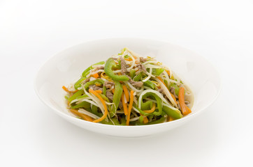 野菜と細切り豚肉の炒め物
