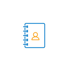 Contacts book line flat icon. Vector isolated illustration