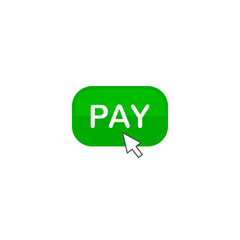 Pay Button icon, Pay per click color icon with arrow, vector isolated illustration