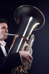 Tuba player brass instrument
