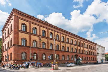 Obraz premium Munich, Germany June 09, 2018: Central library (German: Zentralbibliothek) in Ludwigstrasse, Munich.