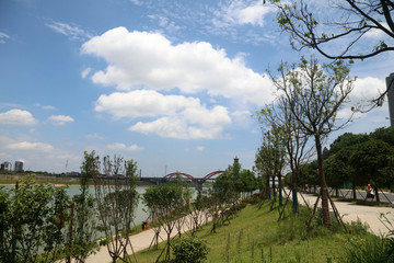 River and beach landscape in China