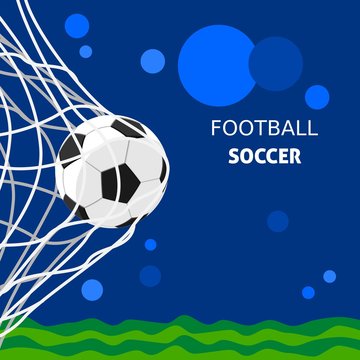 Editable Goal Score With Blue Dots and Grass Field Vector Illustration for Text Background About Football Sport