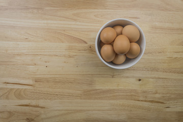 Brown Eggs on a Butcher Block
