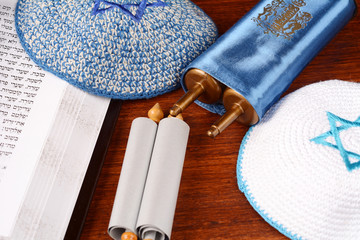 Torah with knitted kippah