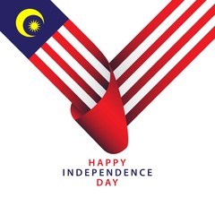 Happy Malaysia Independence Day Vector Template Design Illustration