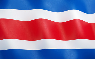 3D Flag of Costa Rica.