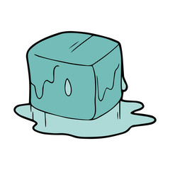 Ice cube cartoon illustration isolated on white background for children color book