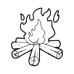 Firewood cartoon illustration isolated on white background for children color book