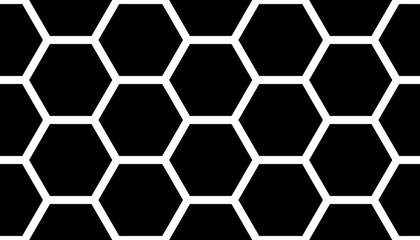 White honeycomb on a black background. Seamless texture. Isometric geometry. 3D illustration