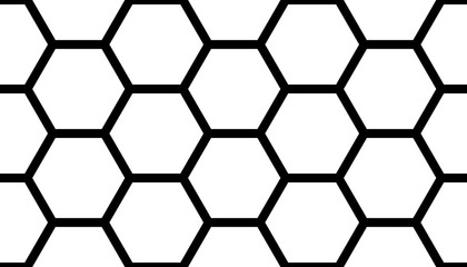 Black honeycomb on a white background. Seamless texture. Isometric geometry. 3D illustration