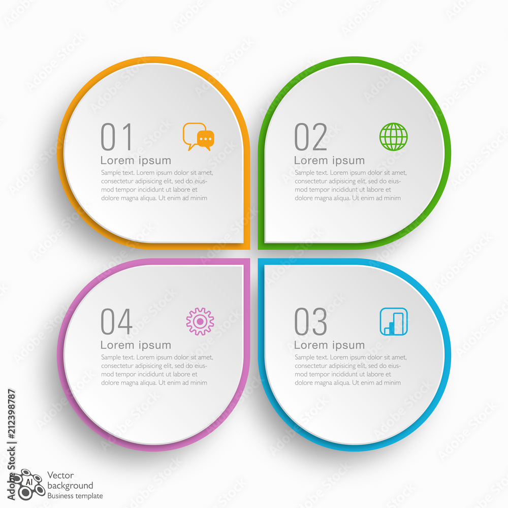 Canvas Prints business chart graphics #4-step process
