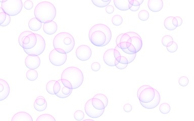 Light pastel colored background with pink bubbles. Wallpaper, texture pink balloons. 3D illustration