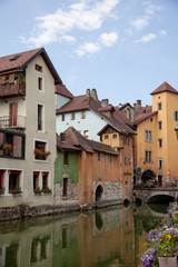 Fototapeta na wymiar Pretty buildings in Annecy, France