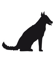 sitz sitzender hund niedlich süß haustier herrchen frauchen guter good boy girl silhouette schwarz umriss