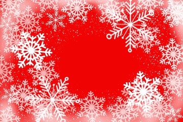 winter snowflake snowy border background design with large and small snow flakes, and beautiful winter look