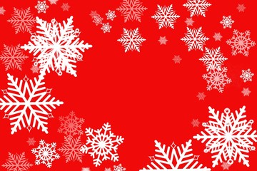 winter snowflake snowy border background design with large and small snow flakes, and beautiful winter look