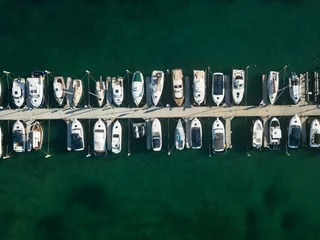 Fotobehang A drone photo of a marina in Blairgowrie, Melbourne, Victoria © mcrad