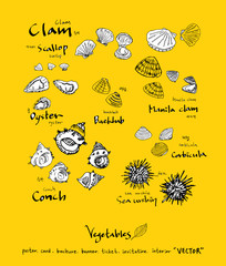 농산물 일러스트 / 손으로 그린 과일과 채소 그림