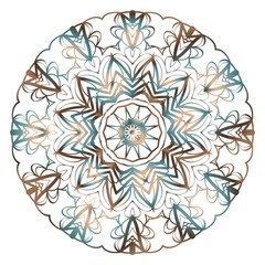 Mandala Style Vector Color Shapes. Abstract design. Fantastic decoration for fashion, holiday card, relax illustration.