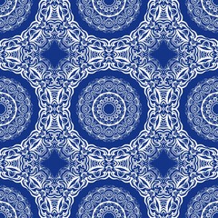 creative geometric ornament on color background. Seamless vector illustration. For interior design, wallpaper.