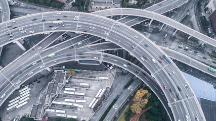 Photo sur Plexiglas Pont de Nanpu aerial view of Nanpu Bridge in Shanghai