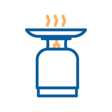 blue stove cooking with orange steam clip art preview