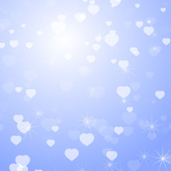 Fototapeta premium Romantic colored abstract background with hearts of different sizes. Simple flat vector illustration.