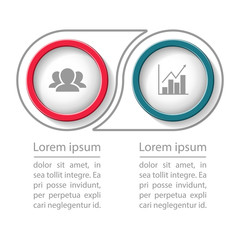 Vector infographic template for diagram, graph, presentation, chart, business concept with 2 options.