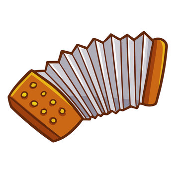 Cute and funny accordion for musical performance - vector