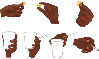 hand holding cup vector