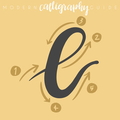 Fototapeta premium Modern Calligraphy Guide : Vector Illustration