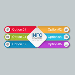 Obraz premium Vector infographic template for diagram, graph, presentation, chart, business concept with 6 options.