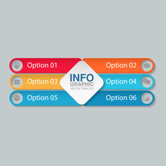 Vector infographic template for diagram, graph, presentation, chart, business concept with 6 options.