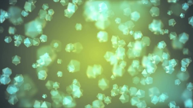 many random flying fading crystals in color space animation background new quality universal motion dynamic animated colorful joyful cool video footage