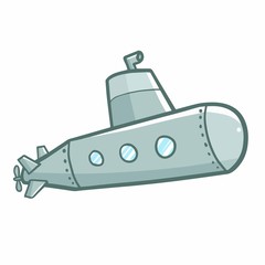 Funny and cool submarine - vector.