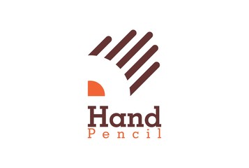 abstract hand pencil education logo icon