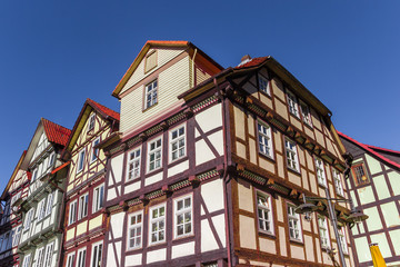 Typical german houses in the center of Hannoversch Munden, Germany